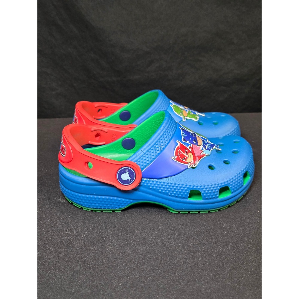 Crocs Kids Fun Lab PJ Masks Clogs‎ Blue Green Red Size C9 Catboy Owlette Gekko - Picture 6 of 6